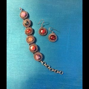 Western themed bracelet and earring set